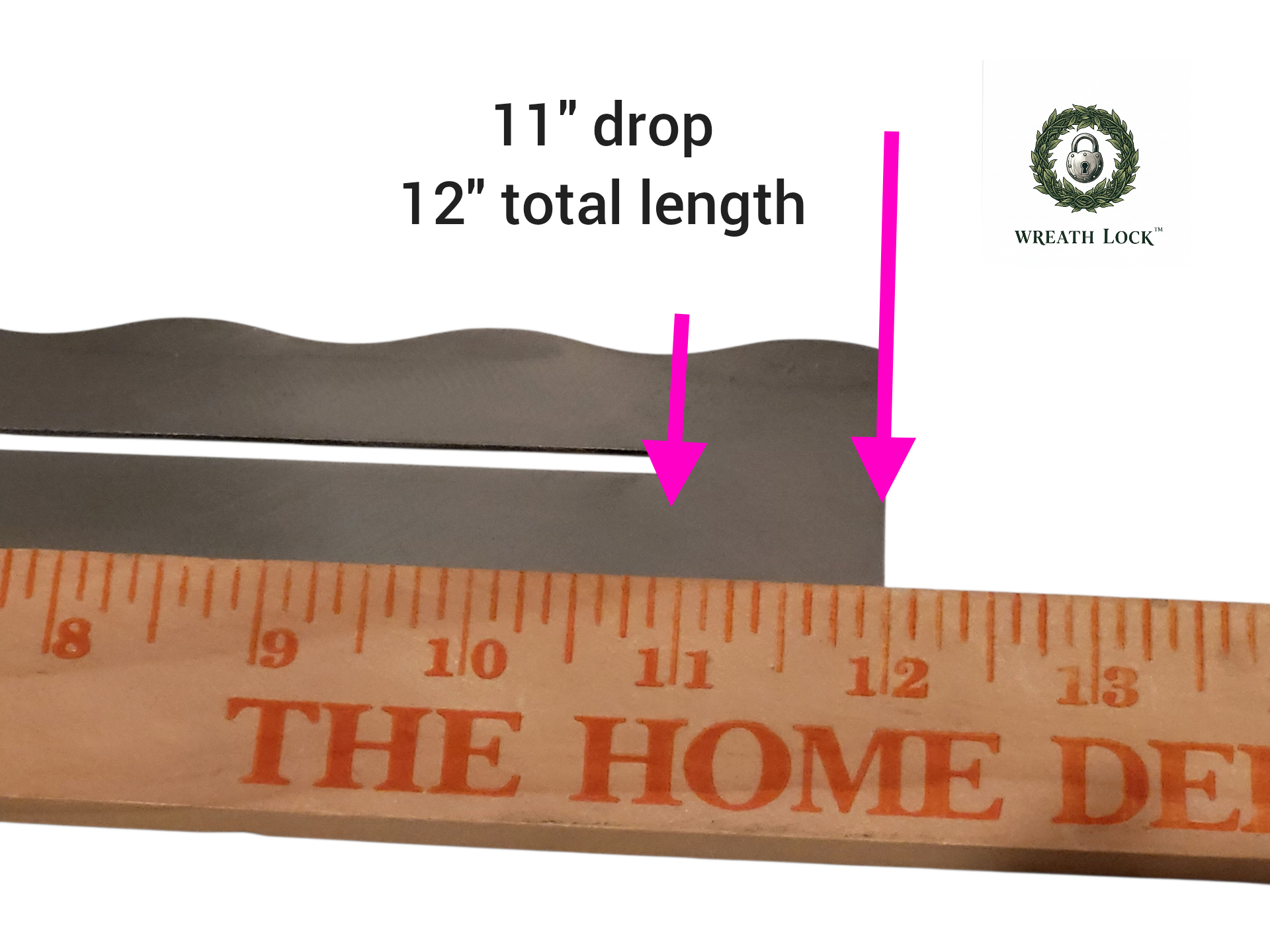 NEW Wreath Lock™ 12" Stainless Steel Anti-Theft Wreath Hanger – Heavy Duty Protector- Wave Design