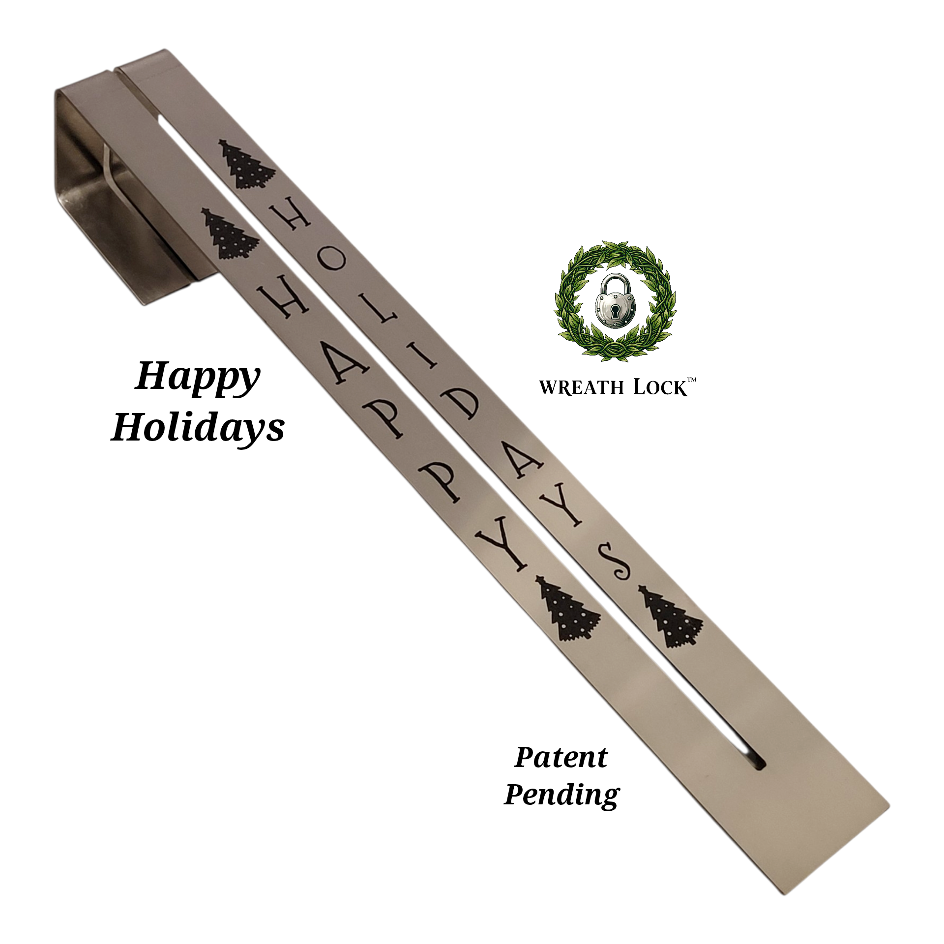 NEW 12" Length Engraved Wreath Lock-Various Designs (Adaptor Included)