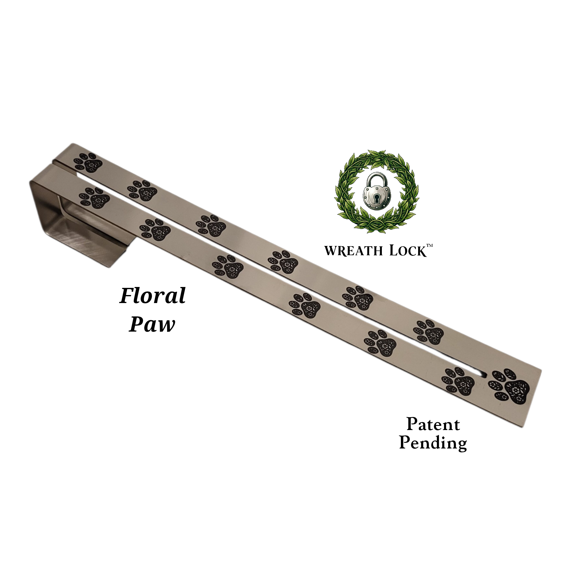 NEW 12" Length Engraved Wreath Lock-Various Designs (Adaptor Included)
