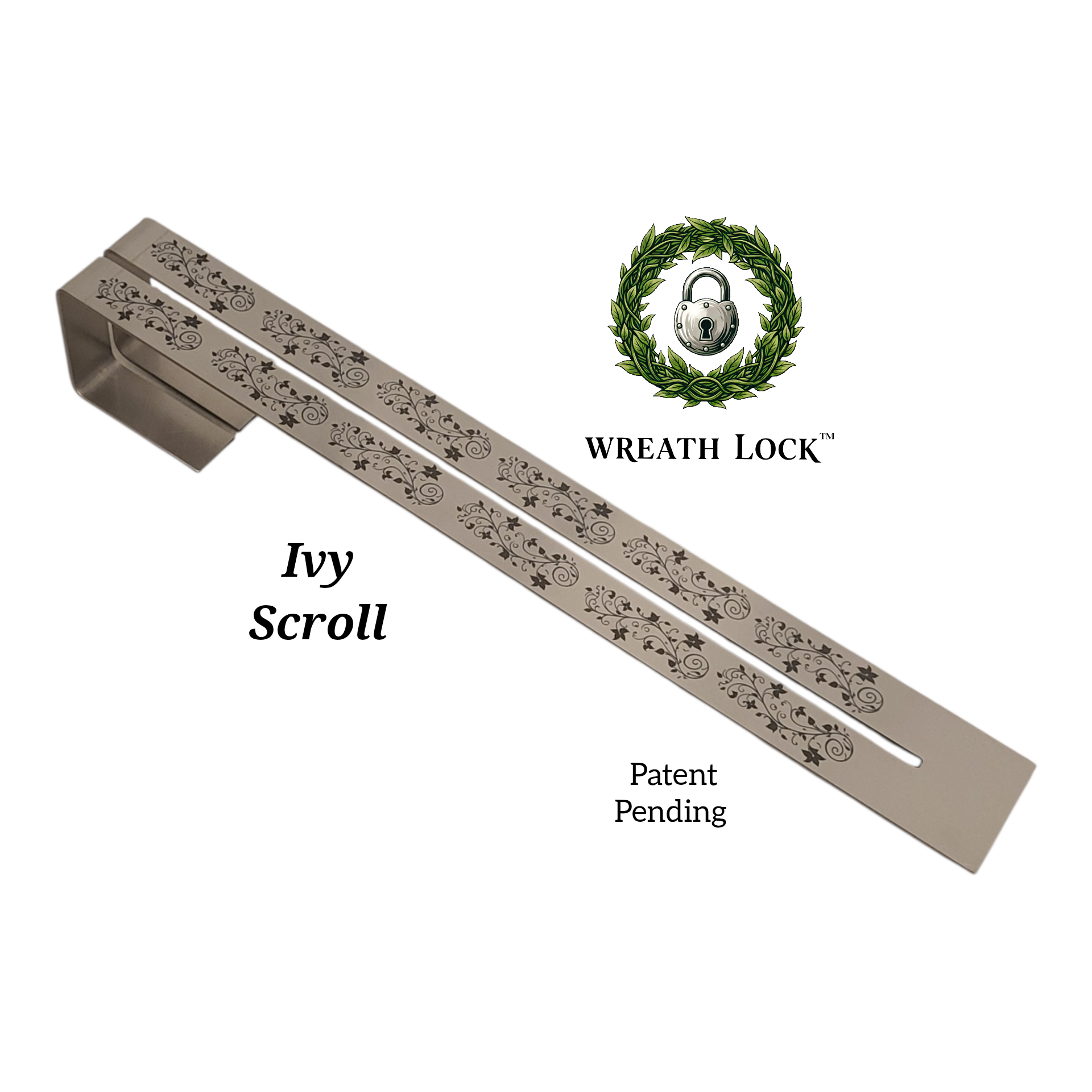 NEW 12" Length Engraved Wreath Lock-Various Designs (Adaptor Included)