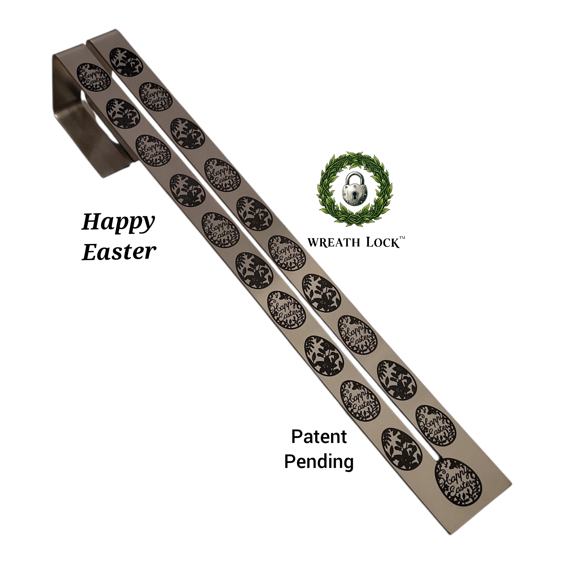 NEW 12" Length Engraved Wreath Lock-Various Designs (Adaptor Included)